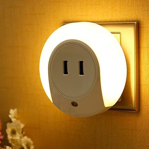 EAWE LED Night Light with Light Sensor and Dual USB Wall Plate Charger 0.3W