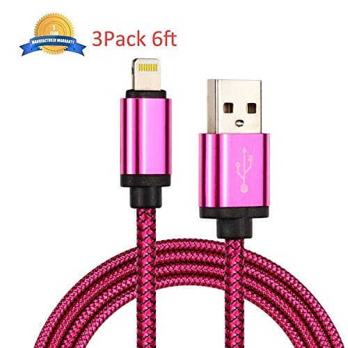 NEXCABLE 2Pack Extra Long 10FT 8 Pin Lightning to USB Charger Sync &amp; Charging Cable Cord Compatible with iPhone 7/7 Plus/6s/6s Plus/6/6 Plus/5s/5c/5/SE, iPad/iPod (ROS)