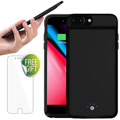 iPhone 6 6s Plus 7 Plus Charging Case Battery Case Wireless Slim Faceme 3600mAh Protective Portable Charger Case Rechargeable Backup Battery Lightning Port Support Black Model