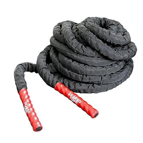 GEARDO CORE Battle Rope - 1.5"/2‘’ Width Poly Dacron 30/40/50ft Length Exercise Undulation Ropes - Gym Muscle Toning Metabolic Workout Fitness - Battle Rope Anchor Included