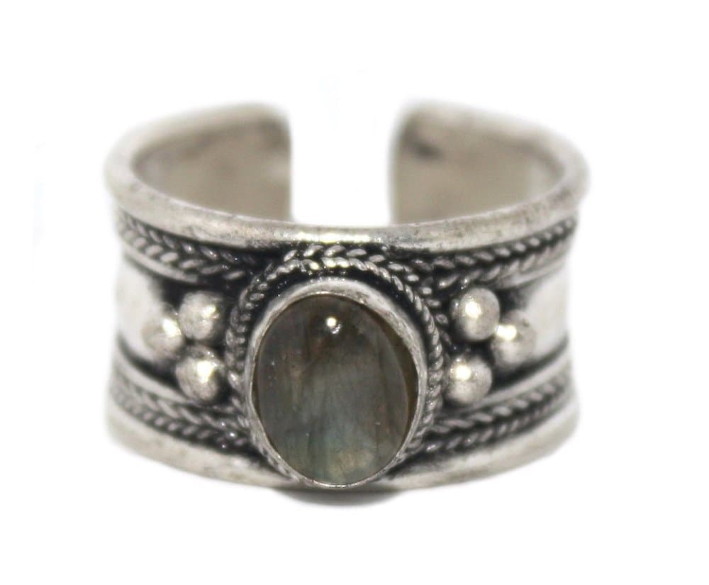 Adjustable Ring, Labradorite Ring, Silver Ring, Healing Ring, Meditation Ring, Boho Ring, Tribal Ring