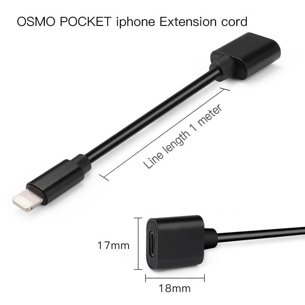 Rantow Universal Extension Video Data Cable OTG Cord Micro-USB/Type-C Wire Compatible with DJI Osmo Pocket Handheld…