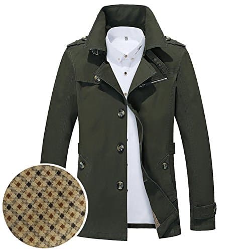 Also Easy Men Jacket Coats Thick Thin Two Styles Long Overcoat Cotton Men's Parka Outerwear Plus Size 5XL Army Green L