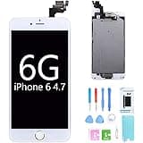 recyco Screen Replacement For iPhone 6 LCD Touch Display - White Full Set With Frame Glass Digitizer Assembly with Home Button and Camera