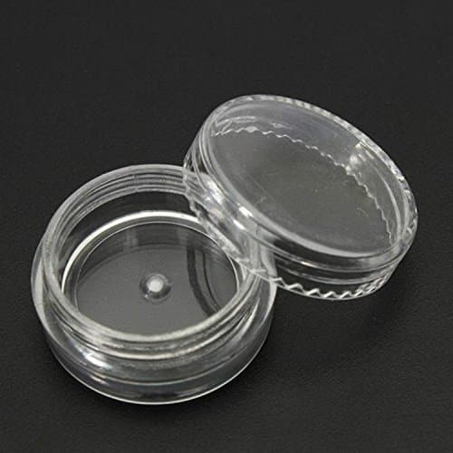 BlueMoo 50PCS Plastic Round Mini Empty Storage Case Box or Nail Art Gems Rhinestone Powder