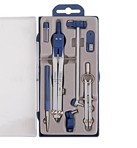 Geometry Compass Set for Solid and Plane Geometry Precision Tool with Beam Extension Bar for Drawing Drafting Math and Geometry