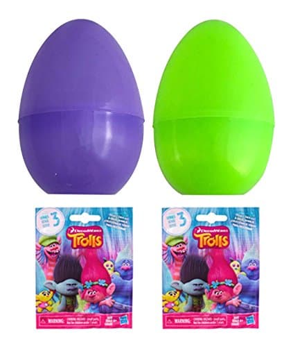 Trolls Blind Bag Series 3 Filled Jumbo Easter egg bundle; Set of 2 Eggs