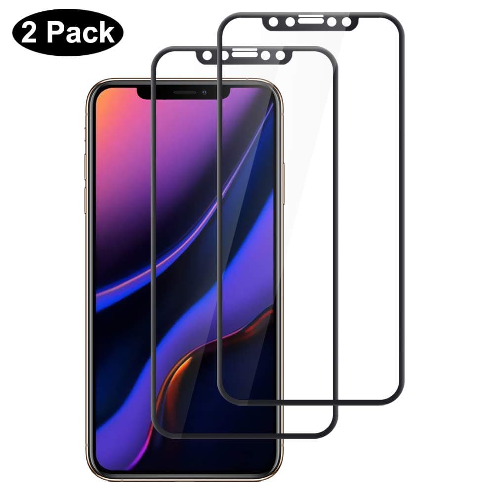 Compatible For iPhone 11 Pro Max Screen Protector/iPhone XS MAX Screen protector, Full Coverage No Bubble Tempered Glass Screen Protector For iPhone 11 pro Max/iPhone XS Max 6.5 inch[2-Packs]