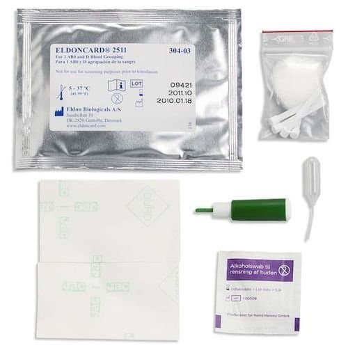 3 Pack Eldoncard Blood Type Test (Complete Kit) - air sealed envelope, safety lancet, micropipette, cleansing swab by EldonCard