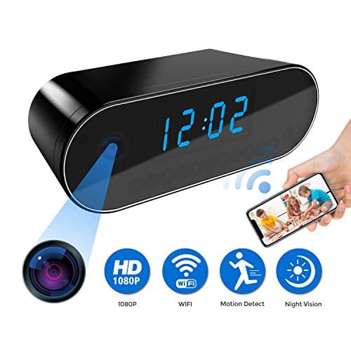 Camera Clock, Mini Security Camera Clock, 1080P Wireless WIFI Security Camera clock with Night Vision and Motion Detection, Wireless Camera for Home Security Surveillance with Free APP