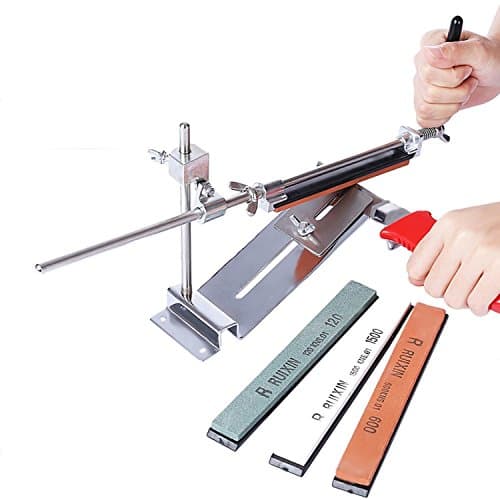 Knife Sharpener Ron Steel Kitchen Chef Sharpening System Tools With 4 Grinder Stones For Different Knives Made Of Stainless Material, More Durable To Use