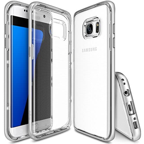 Galaxy S7 Edge Case, Ringke [Frame] Precisely Outfitted [ICE SILVER] Advanced Structure Dual Layer Defensive Cover Flexible Transparent Inner Shell Patented Specialized Interlocking Clasp Hard Bumper