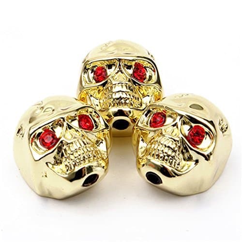 MUSEUNLIMITED 3pcs/Set Electric Guitar Skull Head Volume Control Knobs Golden