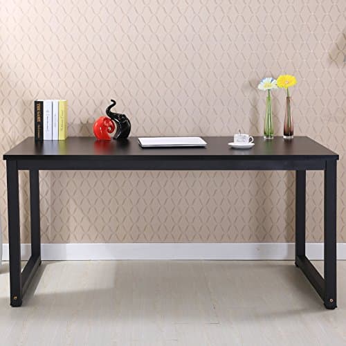 Modern Simple Style Computer Desk PC Laptop Study Table Office Desk Workstation for Home Office, Black+Black Leg 47 inch (47x23.6", Black +Black Leg)