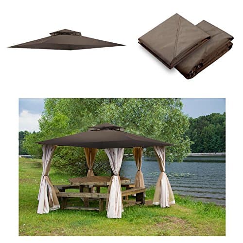 GC Global Direct 2 – Tier Rectangular Canopy Replacement for 12’ X 10’ Color Opt (Brown)