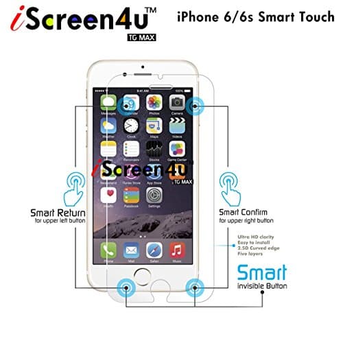 iPhone 6, 6s Smart Touch Screen Protector - iScreen4u TG MAX - 2.5D Rounded Edge 0.33mm Ultra-thin Tempered Glass Screen Protector with a 2-year limited warranty (Apple - iPhone 6/6s Smart Touch)