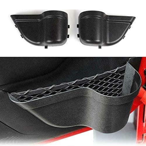 HEQIANG 2PCS Black Front Door Side Insert Storage Box Storage Tray Organizer Front Door Mesh Storage Box for 2011-2018 Jeep Wrangler JK JKU