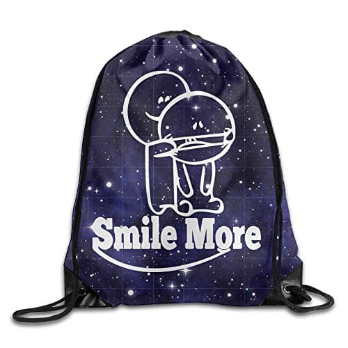 NEWTHREE Smile More Drawstring Backpack