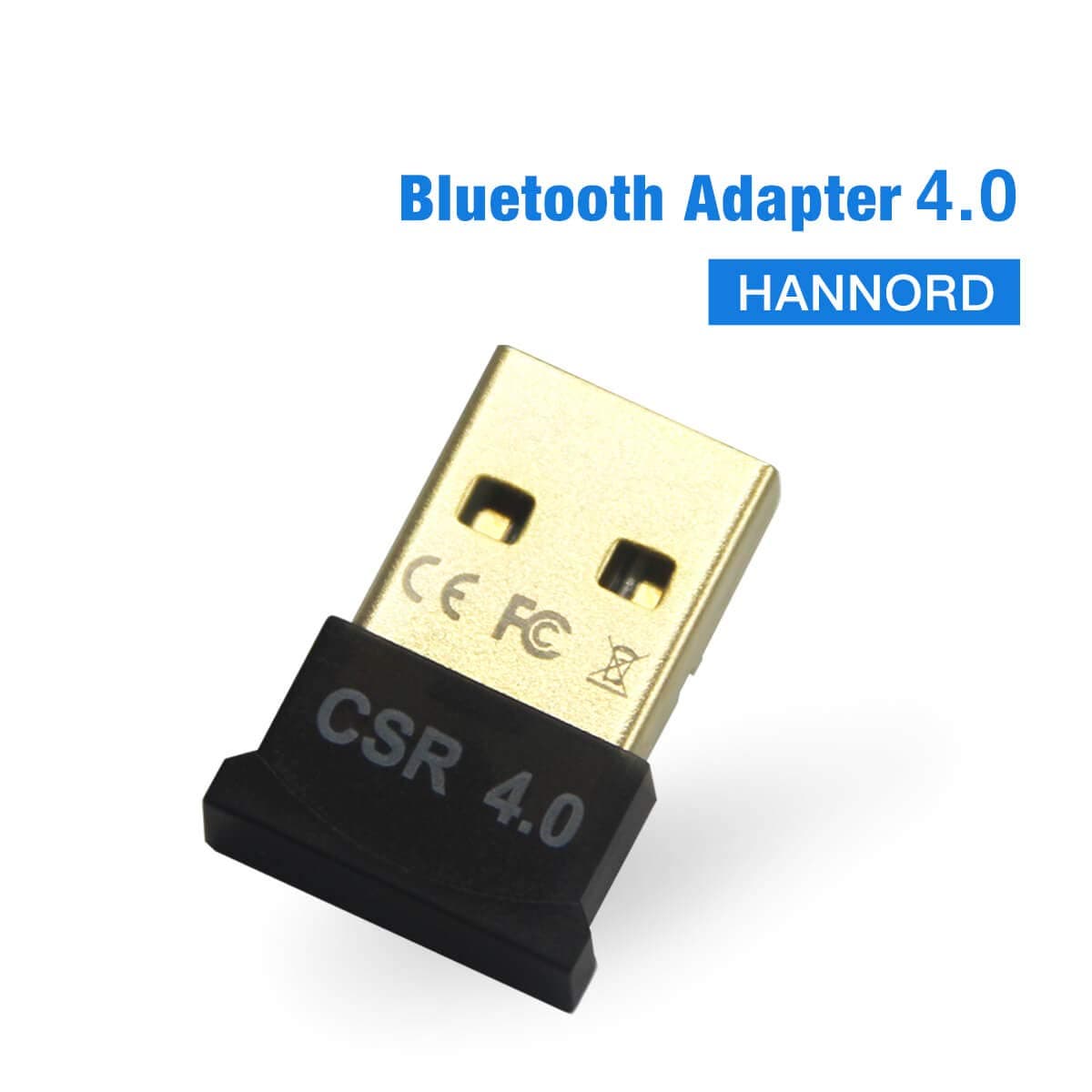 Hannord Bluetooth Adapter for Computer PC Wireless USB Bluetooth Transmitter V4.0 Music Receiver Bluetooth Dongle Support Windows XP/7/8/10 Connect to Wireless Keyboard Mouse Headset Bluetooth device