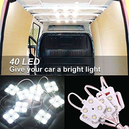 Interior Led Lights,LEELEBERD Injection Modules 40 LEDs White LED Ceiling Light Led Truck Light Kit Waterproof Van Cargo Lighting For Decorative LWB Boats Caravans Trailers Pickup Truck