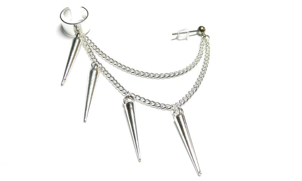 Spikes Single Chain Ear Cuff Earring