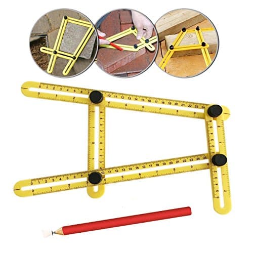 Multi Angle Measuring Ruler, LEShop Angleizer, Angleizer Template Tool for Handymen Builders, Craftsmen (Yellow)