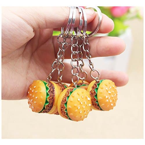 2pcs Simulation Dessert Artificial Cupcakes Hamburger Keychain