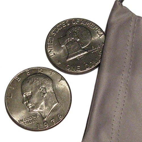 Two U.S. Eisenhower Ike $1 Dollar Coins Dated 1971 to 1978 In a Vx Investments Microfiber Pouch