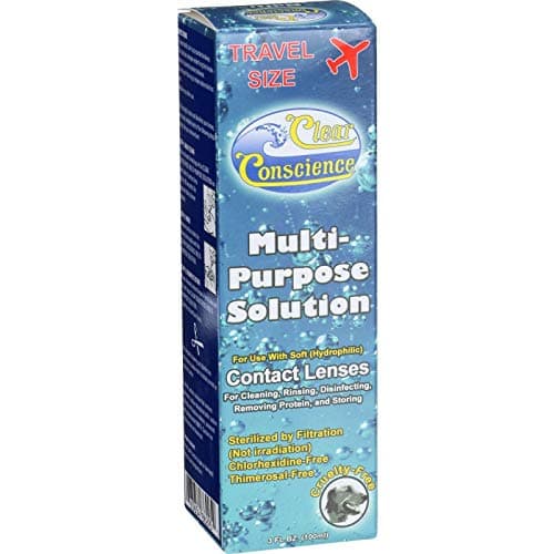 Clear Conscience Multi Purpose Contact Lens Solution - Travel Size - 3 oz - Specially formulated for sensitive eyes