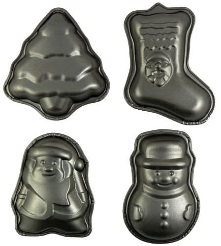 4 Holiday Mini Cake Pans - Assorted Designs