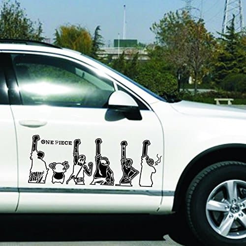 One Piece Pattern Decal Sticker for Car Motorcycle Window Wall Laptop (Black)