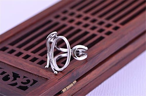 Great Ring BlankAdjustable Sterling Silver Ring Blank Long-Lasting White Gold Plated 925 Silver Cabochon Ring Setting (14x19mm Oval Blank) R149B