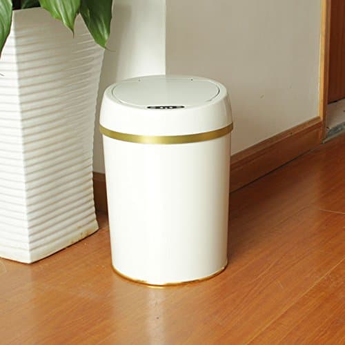 WWJ Off-white high-end automatic sensor dustbin. smart classic opening trash can