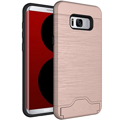 Galaxy S8 Plus case, TOPOZ Dual Layer Advanced Shock Absorption Protective with Card Holder and Kickstand Wallet Case Heavy Duty Bumper for Galaxy S8 Plus（2018.）