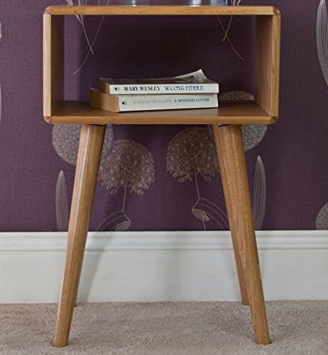 Elegant Design 1 Drawer Bedside Table with Spacious Open Shelf (Material: Solid Wood, Color: Brown)