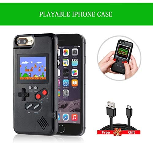 iPhone Case 8 Plus, Phone Case Shell for iPhone X XS 8 7 6 iPhone 7Plus 6Plus, Funny Playable Shockproof Protective iPhone Case Back Cover with Retro 3D 36 Small Classic Game (iPhone 6 7 8)