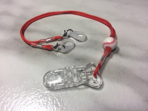 Red Bilateral Baseball Clip for Hearing Aids or Cochlear Implants