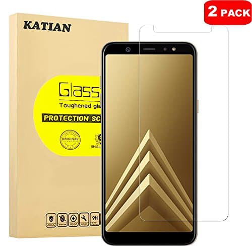 [2 Pack] Samsung Galaxy A6 Plus 2018 Screen Protector, KATIAN HD Clear Protector [Anti-Scratch] [Anti-Fingerprint] [No-Bubble] [Case-Friendly], 9H Hardness Tempered Glass Screen Film