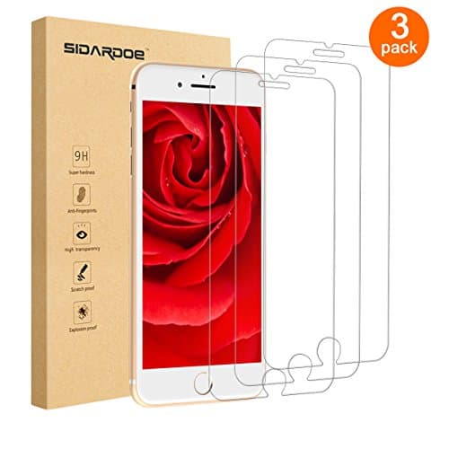 iPhone 8 / iPhone 7 Screen Protector Tempered Glass, [3-Pack] SIDARDOE Tempered Glass Screen Protector for iPhone 8 / 7, HD Ultra Clear, 0.25mm 2.5D Round Edge, 9H Anti-Scratch