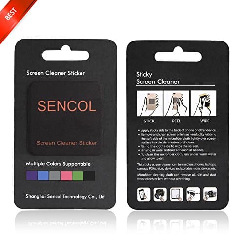 [4-PACK] - Microfiber Screen Cleaner Sticker; Screen Cleaner Cloth; Screen Cleaner Sticker for IPAD iphone Camera Glasses; 4-in-1; [Large Size]: 1.6 x 1.6 inches (4cm x 4cm) (BLACK)