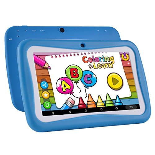 BENEVE M755 7 inch, Android 7.1, Quad Core Android Kids Tablet, 1GB+8GB, Bluetooth, Wi-Fi, Dual Cameras, Parental Control, Kid-Proof Case, iWawa Pre-Installed