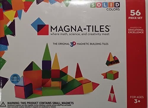 Magna-Tiles 56 Piece Set, Solid Colors