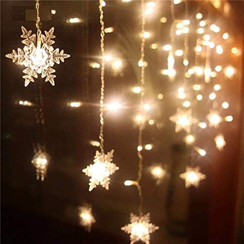 Led String Light, String Light Warm White Fairy Lights Battery Operated Waterproof Outdoor/Indoor DIY Decoration Christmas Party, Wedding, Garden (Snowflakes)