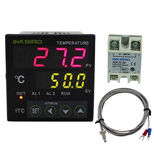 Sestos Dual Digital PID Temperature Controller + 25A SSR Solid State Relay + K Sensor Probe