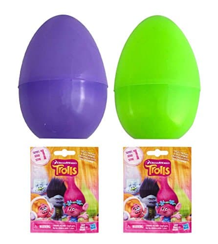 Trolls Blind Bag Series 1 Filled Jumbo Easter egg bundle; Set of 2 Eggs
