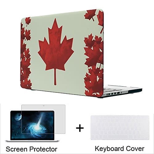 Neway 3 in 1 bundle Matte Surface Crystal Rubberized Hard Shell Case cover protector for Apple Macbook Pro 13.3" with Retina Display Model: A1425 and A1502 (NEWEST VERSION 2013)&amp; Keyboard Cover &amp; LCD HD Screen protector,13.3" Retina,Canada flag(bundle)