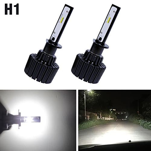 Renico 2PCS LED Headlight Bulbs Conversion Kit - Low Beam / High Beam Fog Light Bulbs - 40W 4500LM 6500K Cool White Car LED Lights Replacement - 2 Year Warranty (H1)