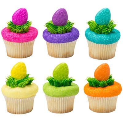 Decorated Easter Egg Cupcake Picks - 24 ct