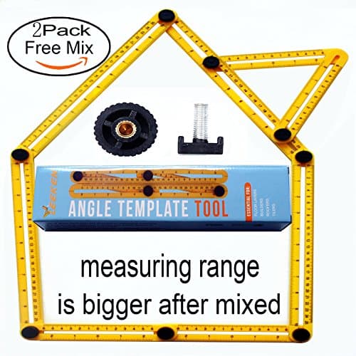 Leeken Template Tool, Multi-Angle Measuring Ruler metal knobs and metal bolts 2pack