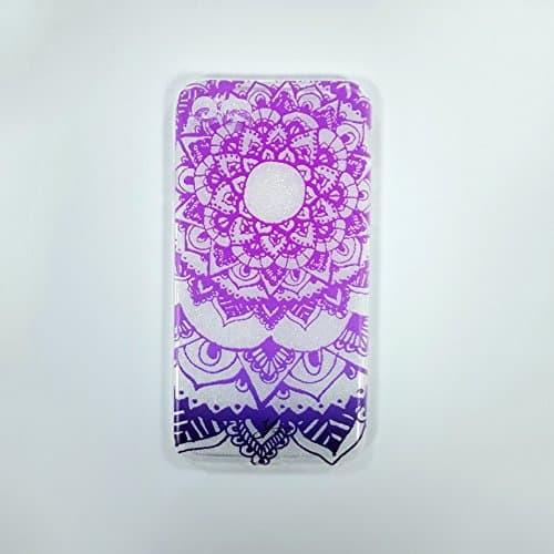 iPhone 7 Plus Case Clear with Design, Clear TPU Soft Case Rubber Silicone Skin Cover for iPhone 7 plus (Purple- iphone 7 plus)